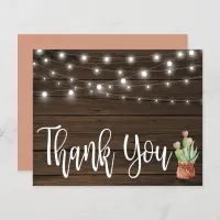 Budget Rustic String Lights Succulent Thank You