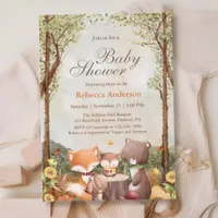 Woodland Family Baby Shower Invitation