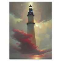 Lighthouse floating in the Sunset Clouds Tissue Paper
