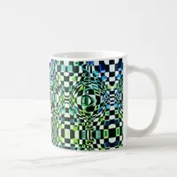 Art Deco - Abstract square turquoise design Coffee Mug