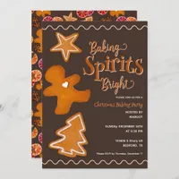 Gingerbread Rustic Charming Christmas Baking Party Invitation