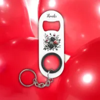 Happy 50th Birthday Red and Black Roses | Keychain Bottle Opener