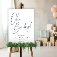 Modern Blue Oh Baby Simple Baby Shower Welcome Foam Board