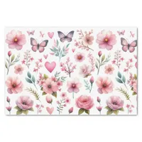 Elegant Pink Floral tissue paper