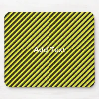 Thin Black and Yellow Diagonal Stripes Mouse Pad