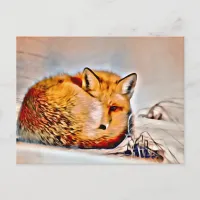 *~* Artsy Animal Red Fox Ap18 Artistic Wildlife  Postcard