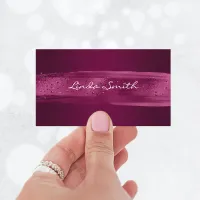 Glittery Wine Brush Stroke Business Card