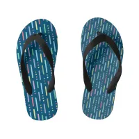 Pastel stripes and dots pattern kid's flip flops