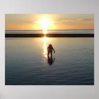 Poster of a Child Playing at Low Tide