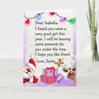 Add your Child's Name to this "Dear Santa" Card