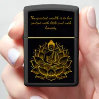 Buddha on Lotus Flower. Zippo Lighter