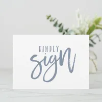 5X7 Guest Book Sign | Brush Script (Dusty Blue)