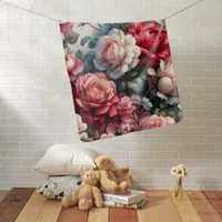 Timeless Rose Floral Charm Baby Blanket