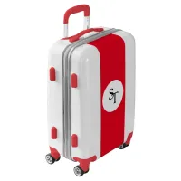 Custom Monogram Two Initials Red Vertical Color Luggage