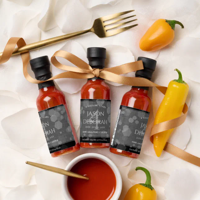 Elegant 4th Linen Wedding Anniversary Celebration Hot Sauces