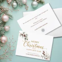 Modern Simple Pinecone Merry Christmas Business Holiday Card