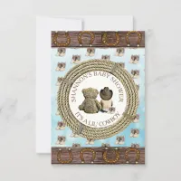 Lil' Cowboy boy Country and Western Baby Shower Invitation