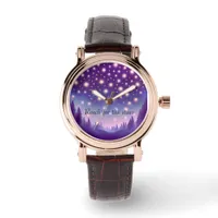 Motivational Purple Starry Night Sky eWatch Watch