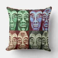 Mayan warriors throw pillow