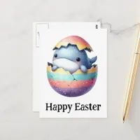 Adorable Funny Cute Easter Baby Whale Postcard