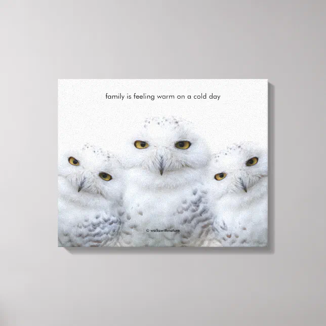 Inspirational Quote Dreamy Wisdom of Snowy Owls Canvas Print