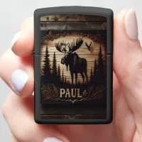 Personalized Moose Wood Sign Zippo Lighter