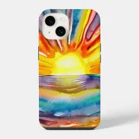 Pretty Vibrant Colorful Sunset over the Water iPhone 14 Case