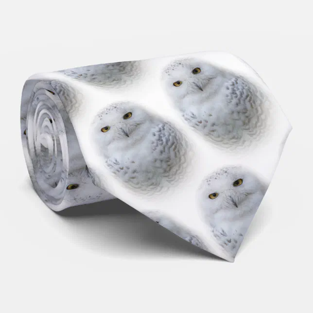 Beautiful, Dreamy and Serene Snowy Owl Neck Tie