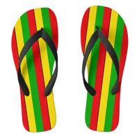 Rasta Flag Colors Striped Flip Flops