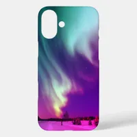 Magenta Aqua Alaskan Northern Lights iPhone 16 Plus Case