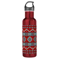 Southwest Mesas Turquoise & Red Stainless Steel Water Bottle