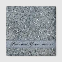 Faux Sparkle Wedding Magnet