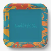 Orange & Teal Thanksgiving Paper Plates