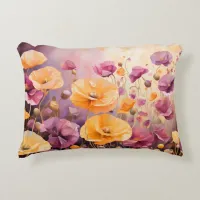 A beautiful field of Colorful Poppies. Accent Pillow