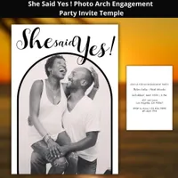 She Said Yes I Photo Arch Engagement Party Modern  Invitation