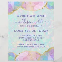 Opal Gemstone Pastel Modern Business Opening Flyer