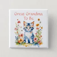 Cute Kitten Themed Grandma to Be Baby Shower Button