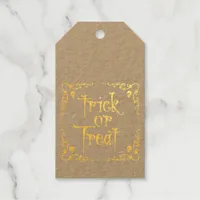 Halloween Trick or Treat Gold  Foil Gift Tags