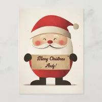 Santa's Private Message Holiday Postcard