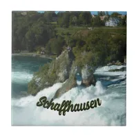 Schaffhausen Scenic Rhine Falls in Switzerland Ceramic Tile