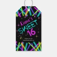 Neon Glow Stick Sweet 16 Name ID760 Gift Tags