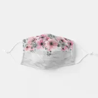 Romantic Feminine Elegant Antique Pink Floral Adult Cloth Face Mask