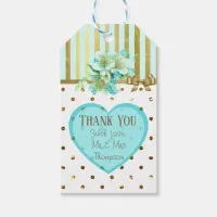 Thank You Blue and Gold Wedding Gift Tag