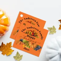 Fall Fruits Flowers And Foliage Happy Thanksgiving Favor Tags