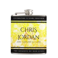 Elegant 13th Citrine Wedding Anniversary Flask