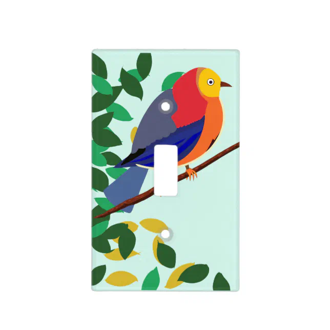 Chromatic Serenade: Bird on branch Light Switch Cover