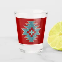 Southwest Mesas Red and Turquoise Shot Glass