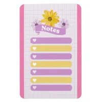 Yellow Purple Girly Floral Flower Blossom Hearts Magnet