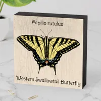 Southwest Yellow Swallowtail Butterfly Personalize Wooden Box Sign