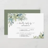 Elegant Eucalyptus Greenery Wedding RSVP Card